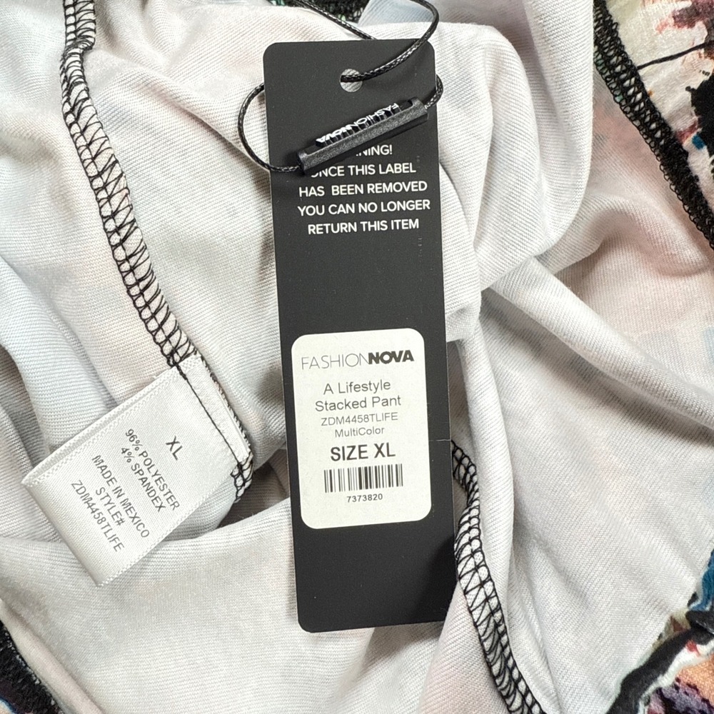 Fashion Nova Pant Women XL Graffiti AOP Y2K Punk 90's Grunge Artsy Street Rap - Picture 10 of 12